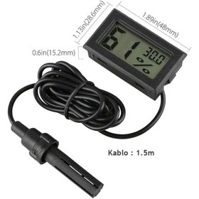 Resim Epilons Robot Elektronik Dijital Ekran Sıcaklık Ve Nem Ölçer - Termometre Higrometre Kuluçka 