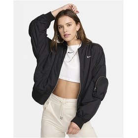 Resim Sportswear Essentials Oversized Bomber Lined Full-zip Kadın Ceket Ndd Sport Siyah 