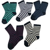 Resim SOCKSHION Pamuklu Çember Desenli Çocuk Soket Çorap 5 Çift 