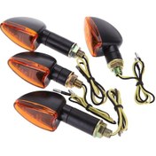 Resim Youtek Motosiklet Sinyal Lambaları 12v 5w - 2 Uzun 2 Kısa Abs Kasa Sarı Lamba 8mm Dişli Atv/bisiklet Uyumlu 