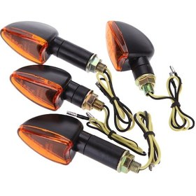 Resim Youtek Motosiklet Sinyal Lambaları 12v 5w - 2 Uzun 2 Kısa Abs Kasa Sarı Lamba 8mm Dişli Atv/bisiklet Uyumlu 