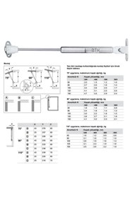 Resim NUBLADO BTK Dolap Amortisörü Gazlı Piston Kapak Hidroliği (27 CM 100N) 2 Adet 