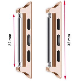 Resim Apple Watch 38 40 41 (22mm) Uyumlu Metal Kordon Tokası Kayış Adaptörü Pimli 