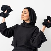 Resim 1 adet Zarif Siyah Hijab İç Çamaşırı - Yumuşak Polyester, Elastik ve Dekoratif, Günlük Hafta Sonu Giyiminde Mükemmel, Elde Yıkanabilir veya Kurutulabilir, Rahat Başlık | Minimalist Tarz | Yumuşak Dokulu 