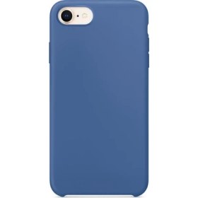 Resim Apple iPhone 8 Lansman Görünüm Silinebilir Silikon Lacivert Kılıf 