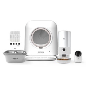 Resim Xenon Smart Akıllı Otomatik Kedi Tuvaleti 5 L Hazneli Mama Kabı Çelik Su Pınarı İç Mekan Kamera-Yedek Filtre 5'li Set 