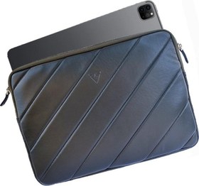 Resim ® GERÇEK DERİ 13" LAPTOP VE A4 EVRAK EL ÇANTASI CLUTCH / 6218 LACİVERT (ŞERİT KUZU) 