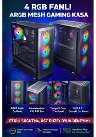 Resim J-Tech REFLEX i5-9400 16 GB 500 GB HDD 256 GB SSD RTX3050 24" Free Dos Masaüstü Oyuncu Bilgisayarı 