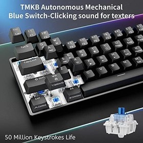 Resim DIERYA DK61se Oyun Klavyesi,%60 Parlayan yeşil,Mavi Clicky Switch, Ultra Kompakt Mini 61 Tuşlu,Gölgelenmez,Tip C Veri Kablosu,PC Windows Oyuncu Tipistleri için ABD Düzeni,Siyah 