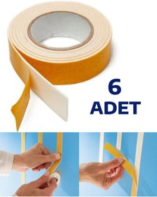 Resim nistabolje 6 Adet Çift Taraflı Köpük Bant 2 Mt X 6 Adet 