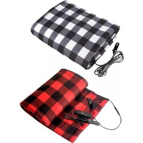 Resim 12v Elektrikli Araba Battaniyesi - Fleece Isıtmalı, 4 Dereceli Termostat Ve 6 Zamanlayıcı, Taşınabilir Kış Seyahat Ve Kamp İçin Gri 