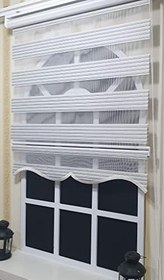 Resim StorBurada Zebra Stor Perde Çizgili Etek Dilimli ST 010 Ekru 40 x 200 