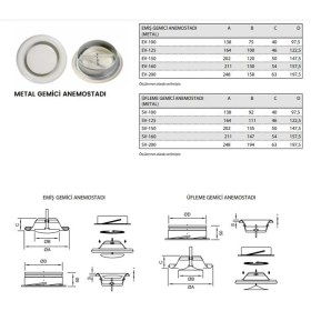 Resim Afs 125 mm Metal Gemici Anemostadı Emiş Üfleme Sızdırmaz Contalı Kolay Montaj Agmair Agm Havalandırma 