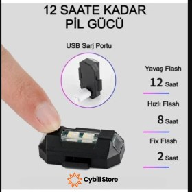 Resim Cybill Store Kumandalı Çakarlı Şarjlı 7 Renk ve 20 Modlu 2 Adet Mini LED Işık Drone Motorsiklet Araba Bisiklet Işığı 