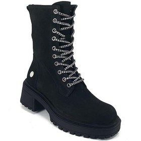 Resim Mammamia 1240 Günlük Bayan Bot Siyah Nubuk Siyah Nubuk 