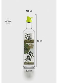 Resim Renga Oslo Desenli 750 Ml Yeşil Kapaklı Cam Yağlık 152012 Yeşil 