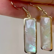 Resim Boho Stil Kabuk Damla Küpeler, 14K Altın Kaplama, Çift Taraflı Reçine Kaplı Sarkıt, Tüy Olmayan, Günlük Giyim ve Noel Sezonu İçin Alaşım Esintili Küpeler 