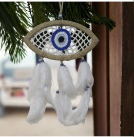 Resim Nazar Boncuğu Motifli Göz Model Duvar Süsü El İşçiliği Duvar Deko 