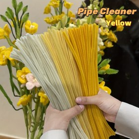 Resim 301 adet Boru Temizleyici Toplu, Ayçiçeği Renkli, Makaron Yeşili, Sarı, Mor, Pembe 300 adet Ultra Yoğun Şenil Saplı Peluş Çubuklar ile 1 Adım Adım Video, Anneler Günü Hediyesi için Renkli Kabarık Çubuklar 