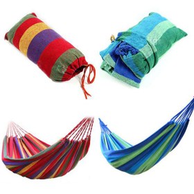 Resim Nemere Kanvas Çantalı Hamak Çubuklu Kırmızı Çizgiler 190 x 80 CM NemereHome 