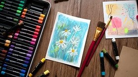 Resim Mont Marte Yağlı pastel boya seti, 48 adet, suyla karıştırılabilir, yumuşak yağlı tebeşir, yoğun renkler, yüksek pigmentasyon, resim ve çizimler için ideal 