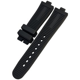 Resim Bvlgari Modeli 22mm Siyah Silikon Saat Kordonu 