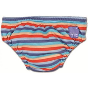 Resim Bambino Mio Swim Nappy Bebek Mayosu Turuncu Çizgili 