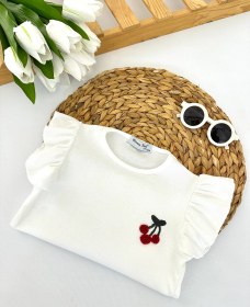 Resim Kız Çocuk Kiraz Nakışlı Badi 