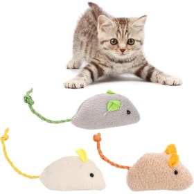 Resim Sogud Kedi Oyuncağı Peluş Fare 3’lü Set - Interaktif Kedi Oyuncakları, Isırmaya Dayanıklı Yumuşak Fare Oyuncağı, Avcılık Içgüdüsünü Destekleyen Hafif Kovalamaca Oyuncağı 