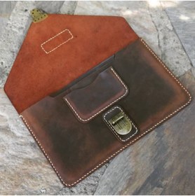 Resim NEYRO CRAFT Kahverengi Hakiki Deri Apple Ipad Ve Android Tablet Çantası 