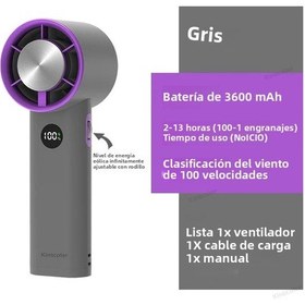 Resim Ev İçin Çok İşlevli Sessiz Elektrikli Taşınabilir Vantilatör Gri- 2, 