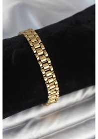 Resim 316l Çelik Gold Renk 9 Mm Kalınlık Erkek Bileklik Çok Renkli 