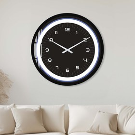 Resim Safir Dokunuş - Cam Duvar Saati - 40 cm / Siyah 