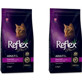 Resim Reflex Plus Renkli Taneli Tavuklu Kedi Maması 1,5 Kg 2 Adet 