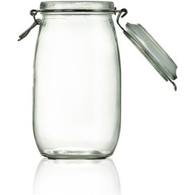 Resim Korken Kavanoz 1500 Ml Vakumlu Kilitli Cam Saklama Kavanozu Şeffaf 