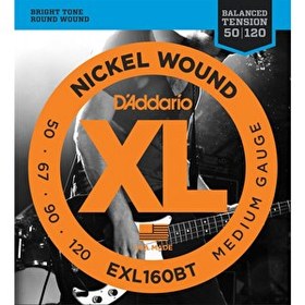 Resim D'Addario EXL160BT XL 50-120 Long Scale Nickel Bass Gitar Tel Seti 