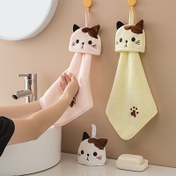 Resim 1 adet Ultra İnce Mercan Kadife Sevimli El Havlusu, Kedi Havlusu, Ev ve Emici, Mutfak Havlusu, Tembel İnsanların Bez Havlusu, Banyo Aksesuarları 