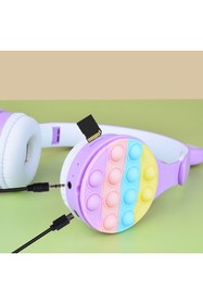 Resim Techno Guru Rgb LED Işıklı Kedi Kulağı Katlanabilir Kulak Üstü B30 Bluetooth Kulaklık 