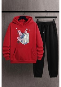Resim Uyguntarz Unisex Flowers Eşofman Takımı Kırmızı 