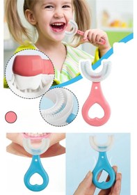 Resim Çocuk Diş Fırçası U Şeklinde Pratik Bebek Diş Fırçası Saplı 2-6 Yaş Pembe 360 Derece Dönebilen Diğer 