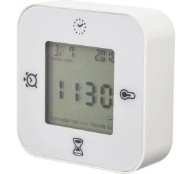 Resim Beyaz Çok Fonksiyonlu Saat, Kronometre ve Termometre Özellikli Ürün 