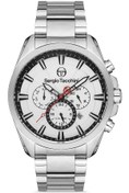 Resim Sergio Tacchini Erkek Gümüş- Çelik Kasa Yuvarlak Kadran Metal Kordonlu Kol Saati Quartz Mekanizma Analog Ekran 