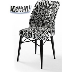 Resim Canisa Concept Flex Serisi, Üst Kalite Mutfak Sandalyesi, Gürgen Siyah Ahşap Ayak, Zebra Desen Sandalye Sandalye Zebra Desen Ayaklar Siyah 