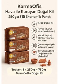 Resim Terra Cotta Doğal Kil Hamuru 3x250gr Hava İle Kuruyan Seramik Hamur El Sanatları, Dekor, Modelleme 250x3 