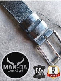 Resim Man-da Deri Manda Derisi Erkek Kemer Siyah 