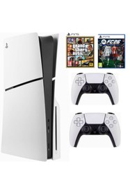 Resim Sony Playstation 5 slim cd cfı-2116 EN YENİ versiyon +2 Dualsense FC26 + GTA5 (İTHALATÇI GAARNTİLİ) 