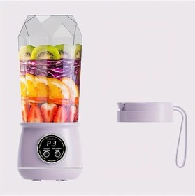 Resim Gateesat Usb Şarjlı Mor Taşınabilir El Blenderı 530ml Dijital Ekranlı Smoothie Yapma Makinesi 