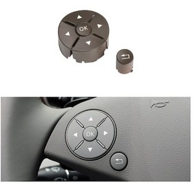 Resim Araba Sol Yan Direksiyon Anahtarı Düğmeleri Paneli Mercedes-benz W204 2007-2014, Sol Sürüş Kahverengi 