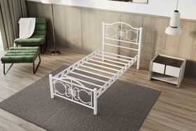 Resim Argimo Pero Tek Kişilik Ferforje Metal Karyola - 90x200 / Siyah 