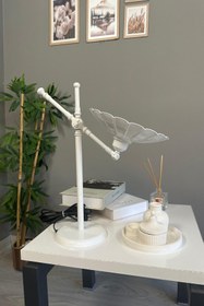 Resim Bamyum Risso Beyaz Masa Lambası Dekoratif Abajur Çocuk Odası Başucu Lambası Okuma Lambası 